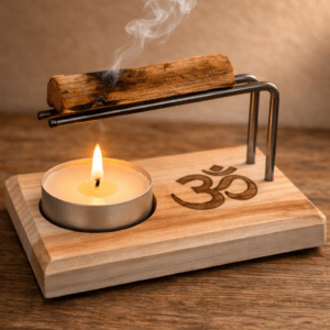 Quemador de Palo Santo Artesanal con Vela