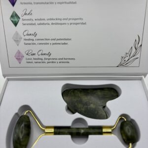 Rodillo de Jade, en una preciosa caja con gua sha
