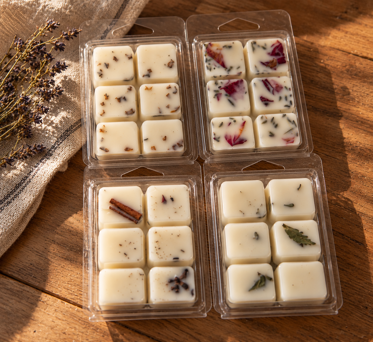 Wax melts de soja con aceites esenciales puros